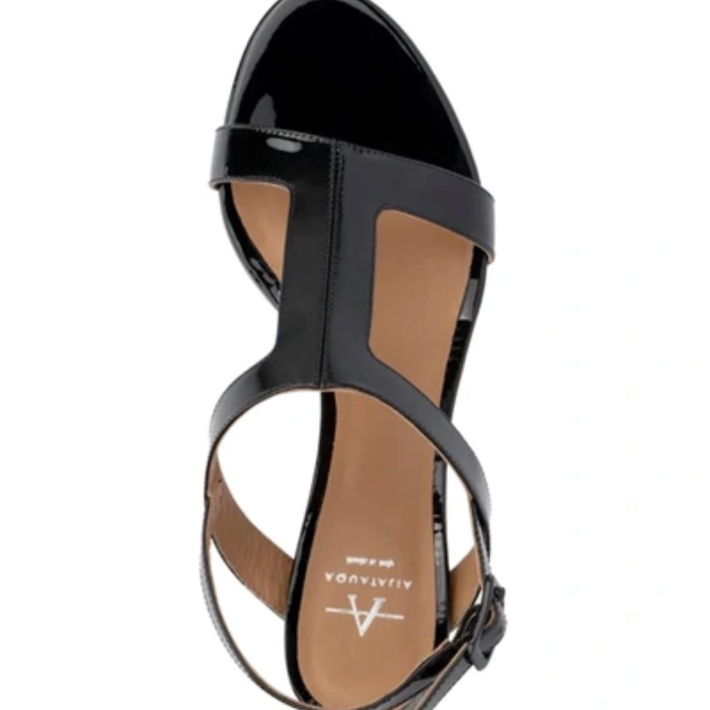 🌸AQUATALIA🌸 Rosetta Patent Slingback Sandal Black Size:6.5 - Picture 2 of 12